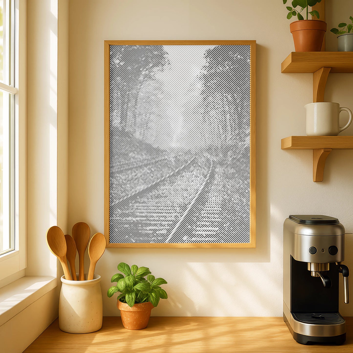 Gleise im Nebel – Wald | Peinture par Points Artisanale Kit Complet