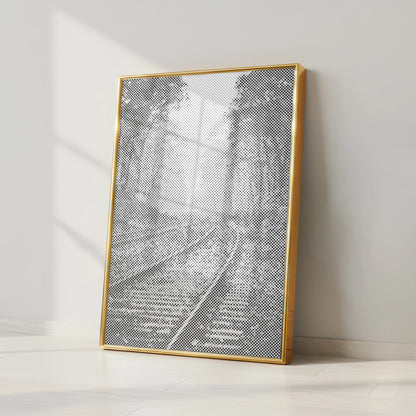Gleise im Nebel – Wald | Peinture par Points Artisanale Kit Complet