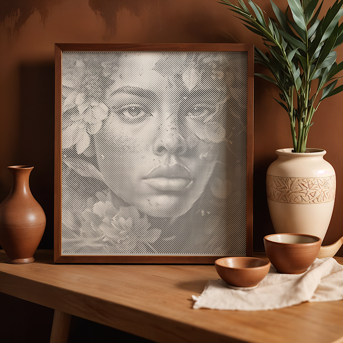 Sinnliche Frau | Peinture par Points Artisanale Kit Complet en œuvre de peinture par points terminée