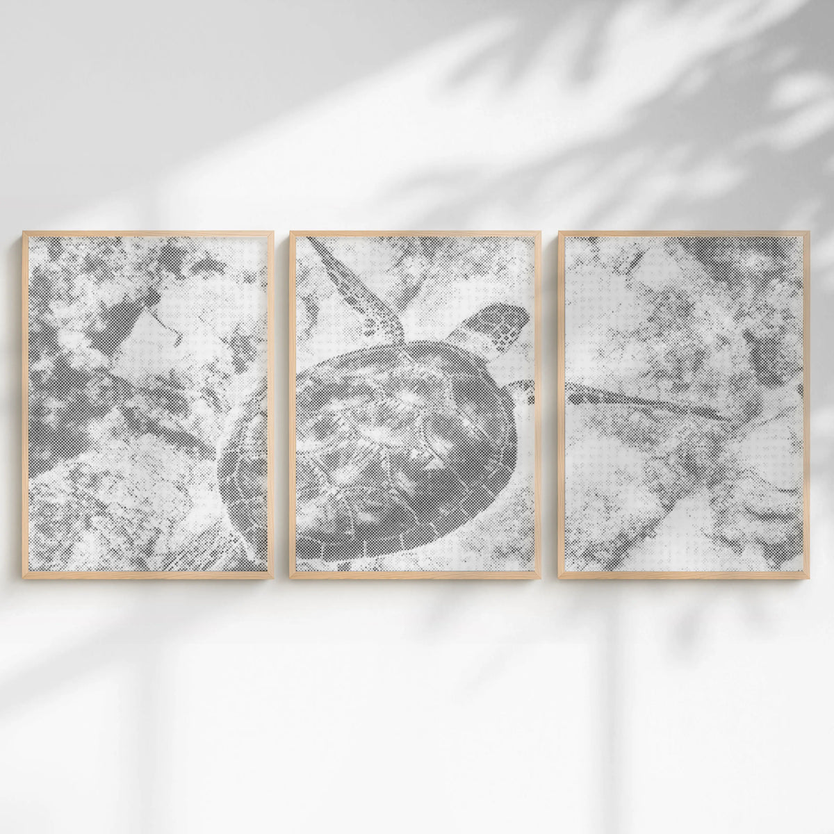 Schildkröte im Océan et Sérénité Marine | Peinture par Points Artisanale Kit Complet en œuvre de peinture par points terminée