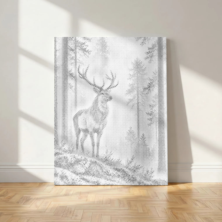 Le cerf silencieux – peinture par points