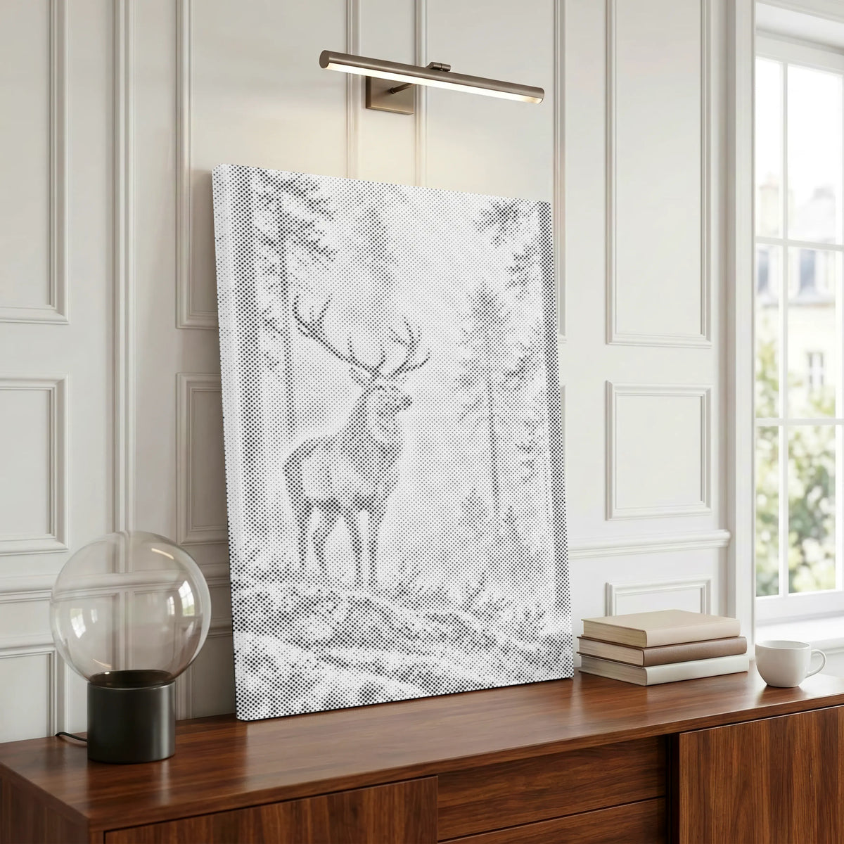 Le cerf silencieux | Peinture par points en œuvre de peinture par points terminée