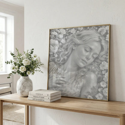 La Belle au bois dormant dans une mer de roses • Peinture par points