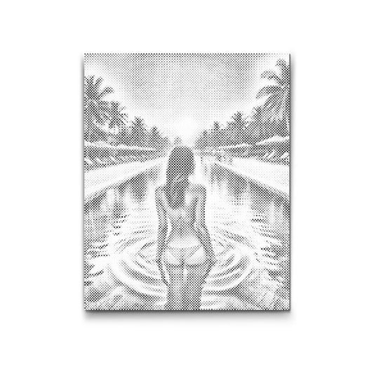 Dot Painting Sommerferien – Punktmalerei Motiv mit Strand, Sonne und Sommerstimmung