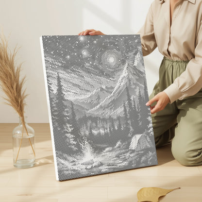 Sternenhimmel am Lagerfeuer | Peinture par Points Artisanale Kit Complet