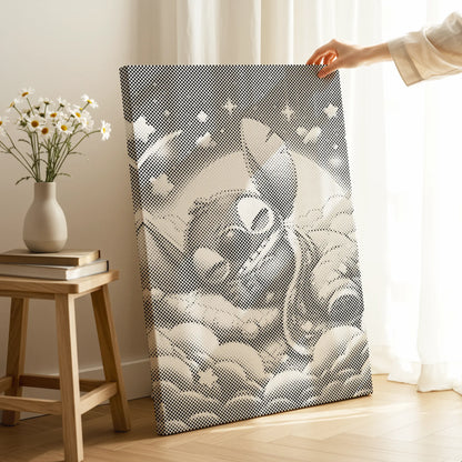 Stitch endormi sur les nuages • Peinture par points