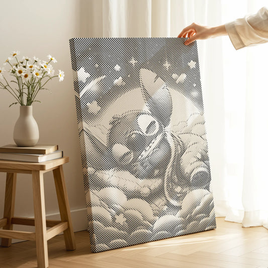 Stitch endormi sur les nuages • Peinture par points