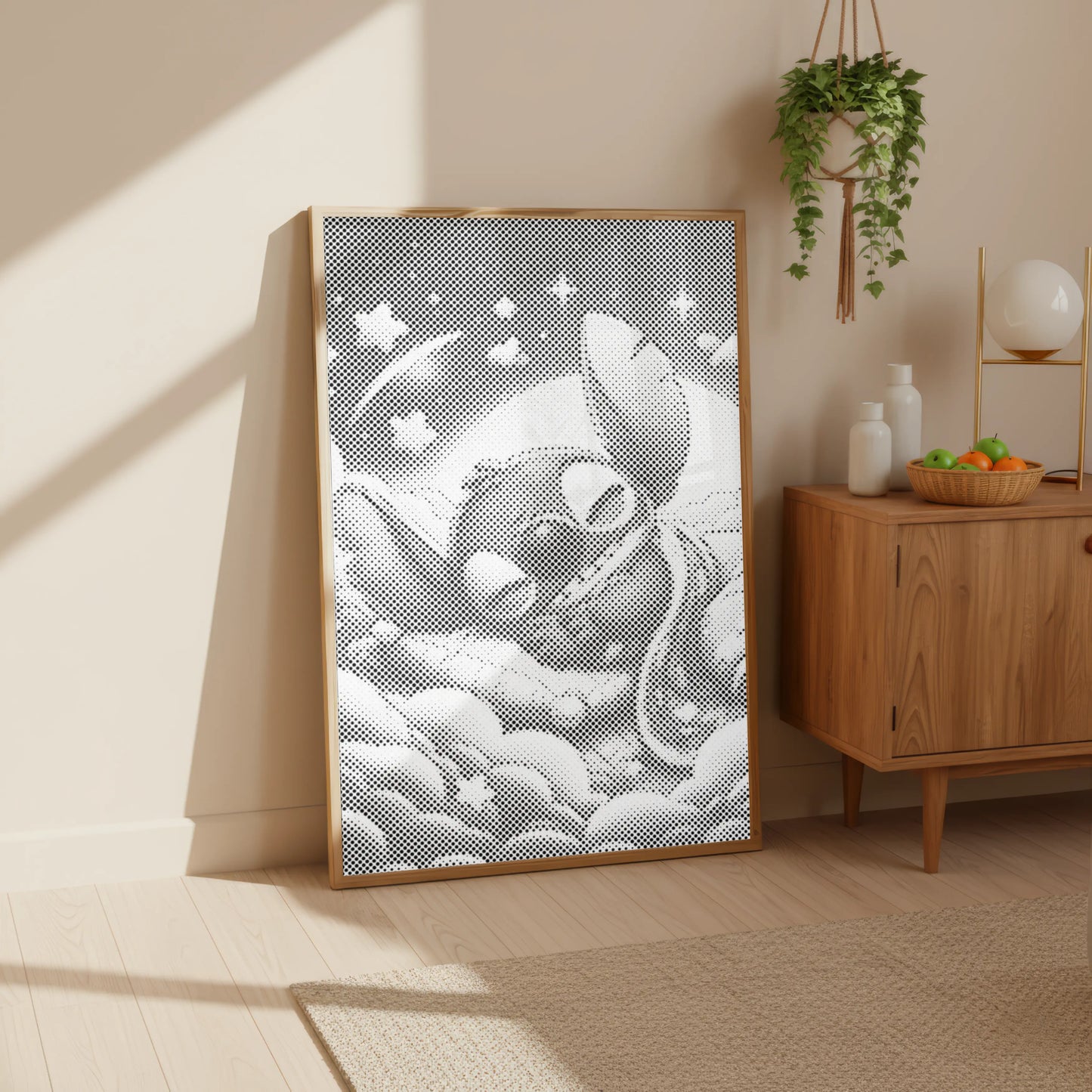 Stitch endormi sur les nuages • Peinture par points