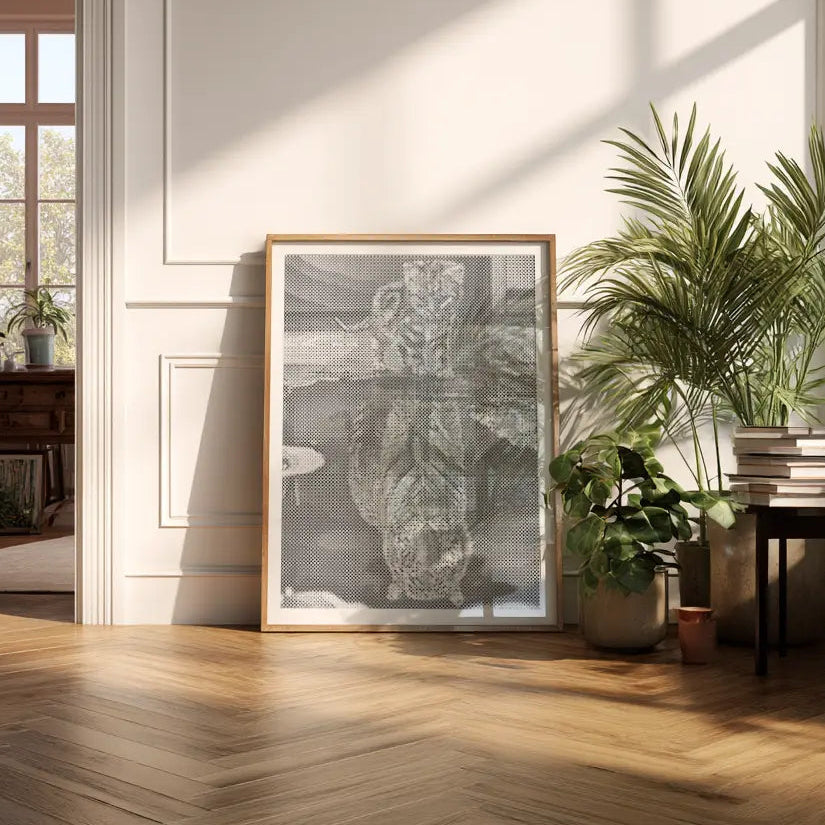 Le tigre intérieur • Peinture par points en œuvre de peinture par points terminée