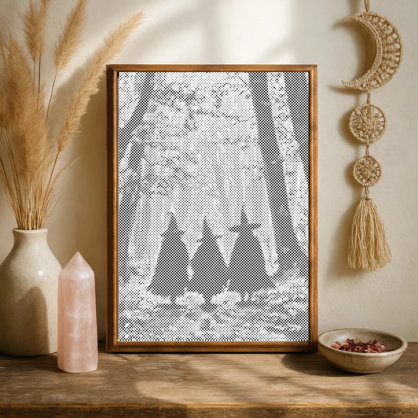 Trois sorcières dans la forêt • Peinture par points