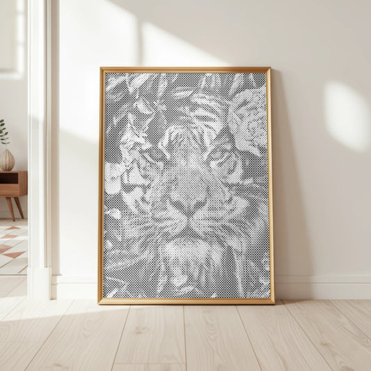 Tigre dans la jungle • Peinture par points