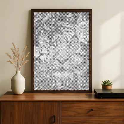 Tigre dans la jungle • Peinture par points