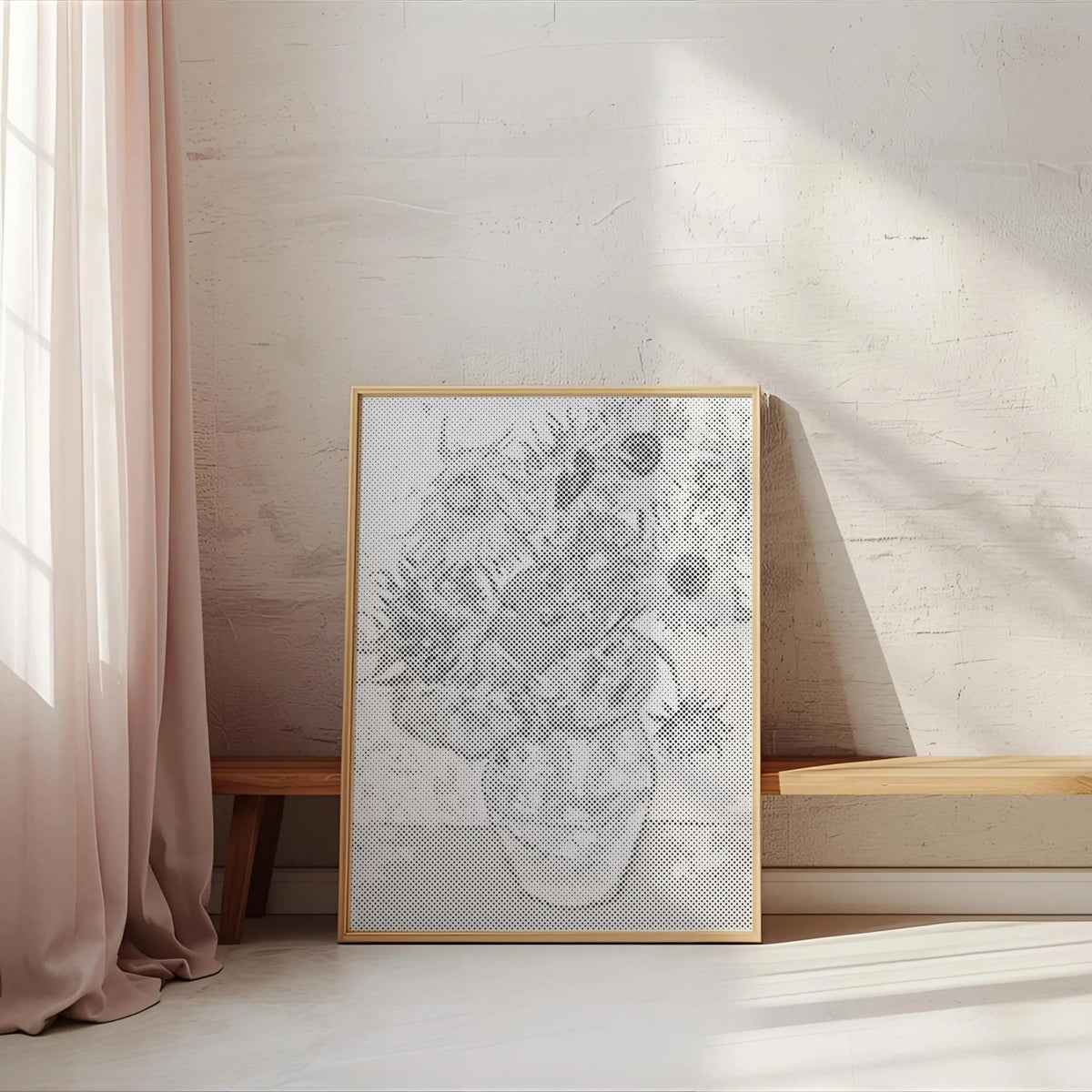 Tournesols de Van Gogh • Peinture par points en œuvre de peinture par points terminée