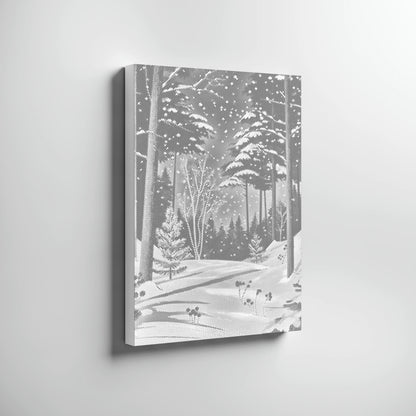 Forêt d’hiver sous la neige • Peinture par points