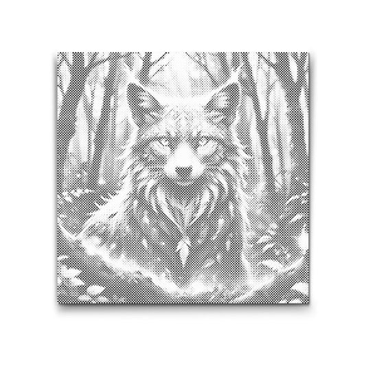 Dot Painting Zauberfuchs – Punktmalerei Motiv mit fantasievollem, leuchtendem Fuchs