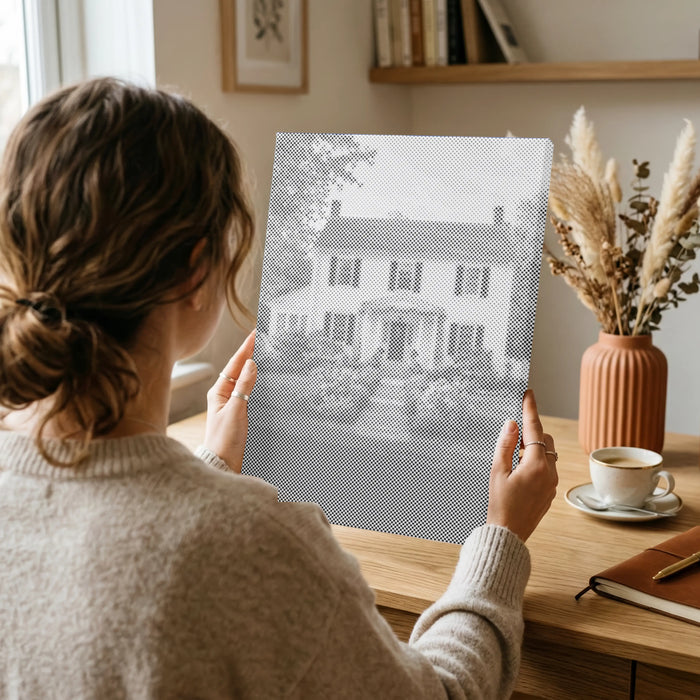 Une peinture par points personnalisée d'un lieu qui compte