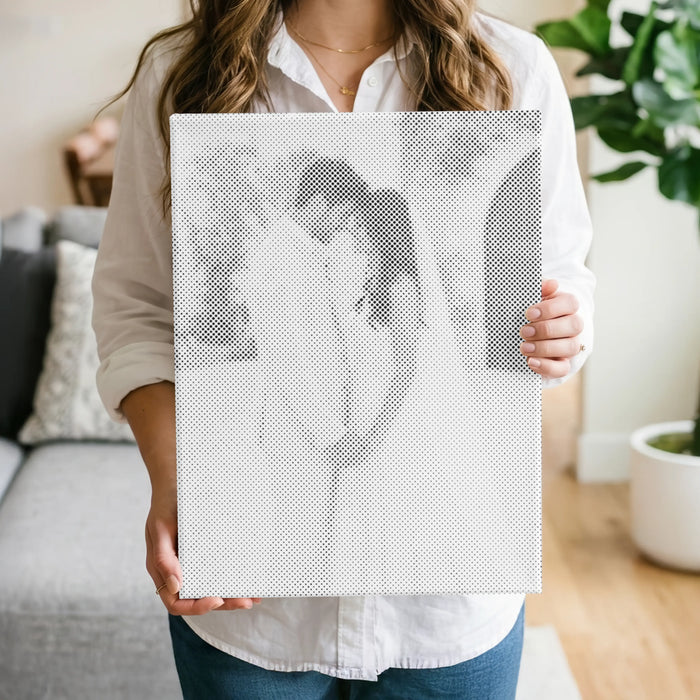 Une peinture par points personnalisée pour un mariage ou un anniversaire