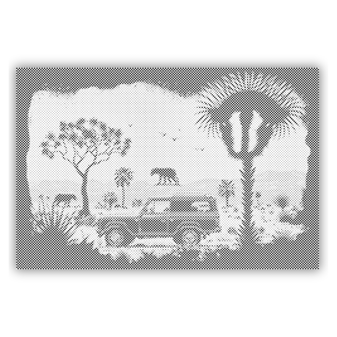 Dot Painting Abenteuer in der Wildnis – Punktmalerei Naturmotiv mit wilder Landschaft