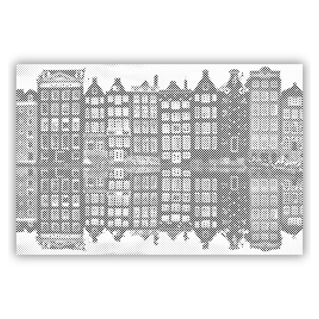 Häuser von Amsterdam | Peinture par Points Artisanale Kit Complet en œuvre de peinture par points terminée