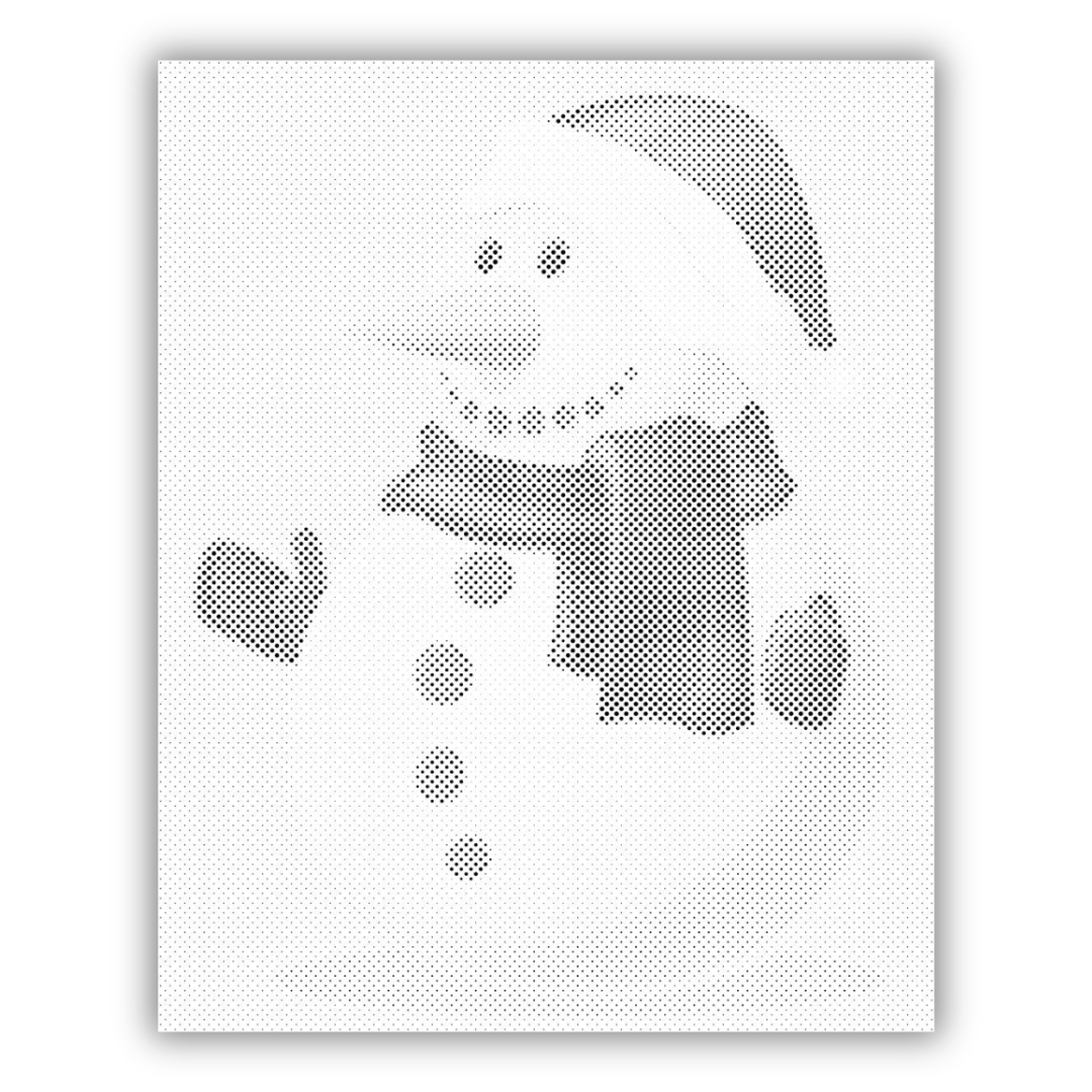 Schneemann | Peinture par Points Artisanale Kit Complet en œuvre de peinture par points terminée