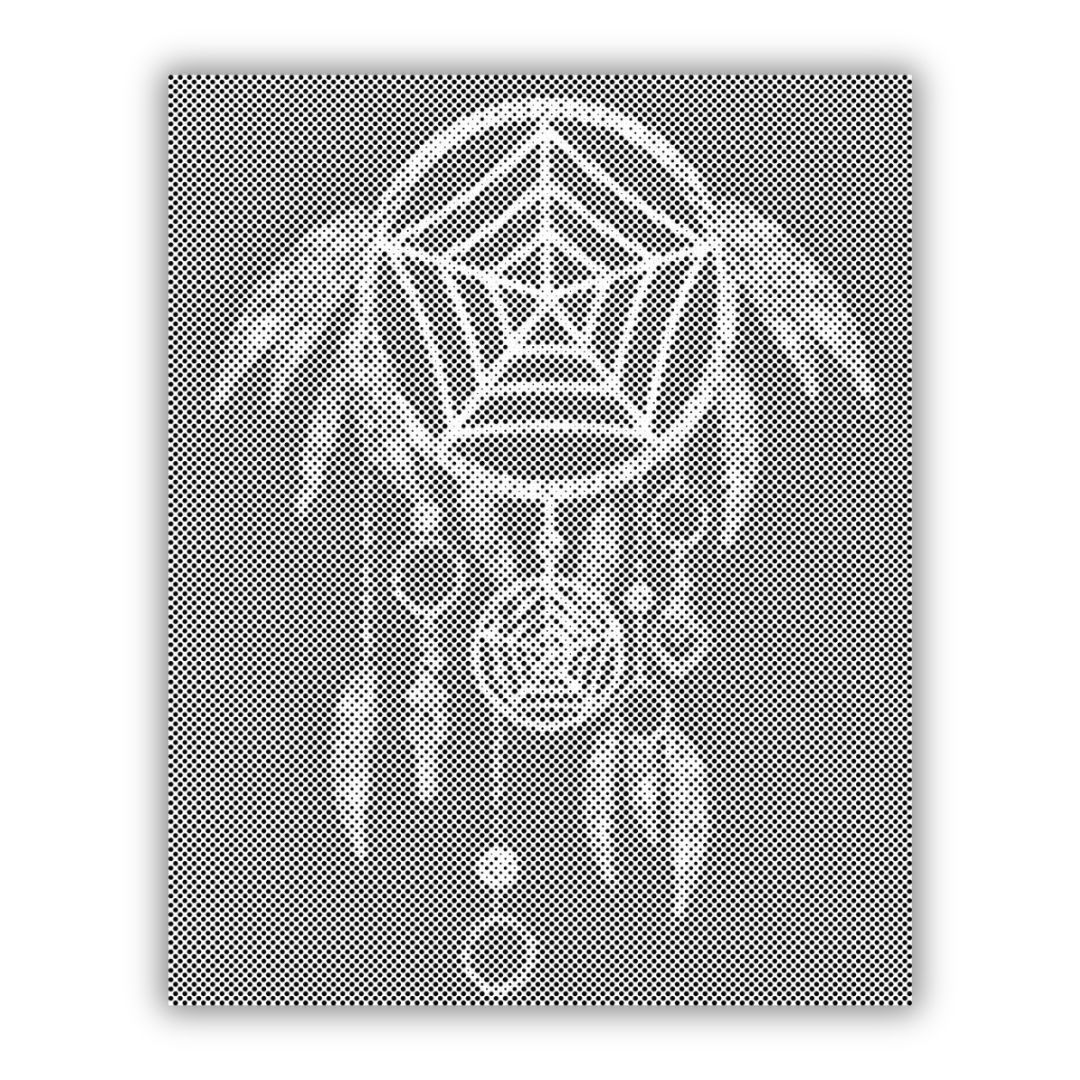 Traumfänger Dream Catcher | Peinture par Points Artisanale Kit Complet en œuvre de peinture par points terminée