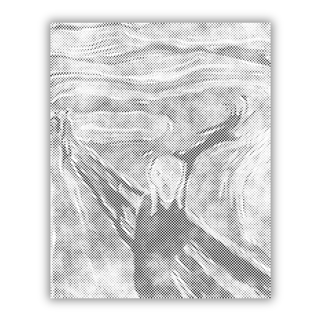 Dot Painting Der Schrei – Punktmalerei Version von Edvard Munchs berühmtem Gemälde