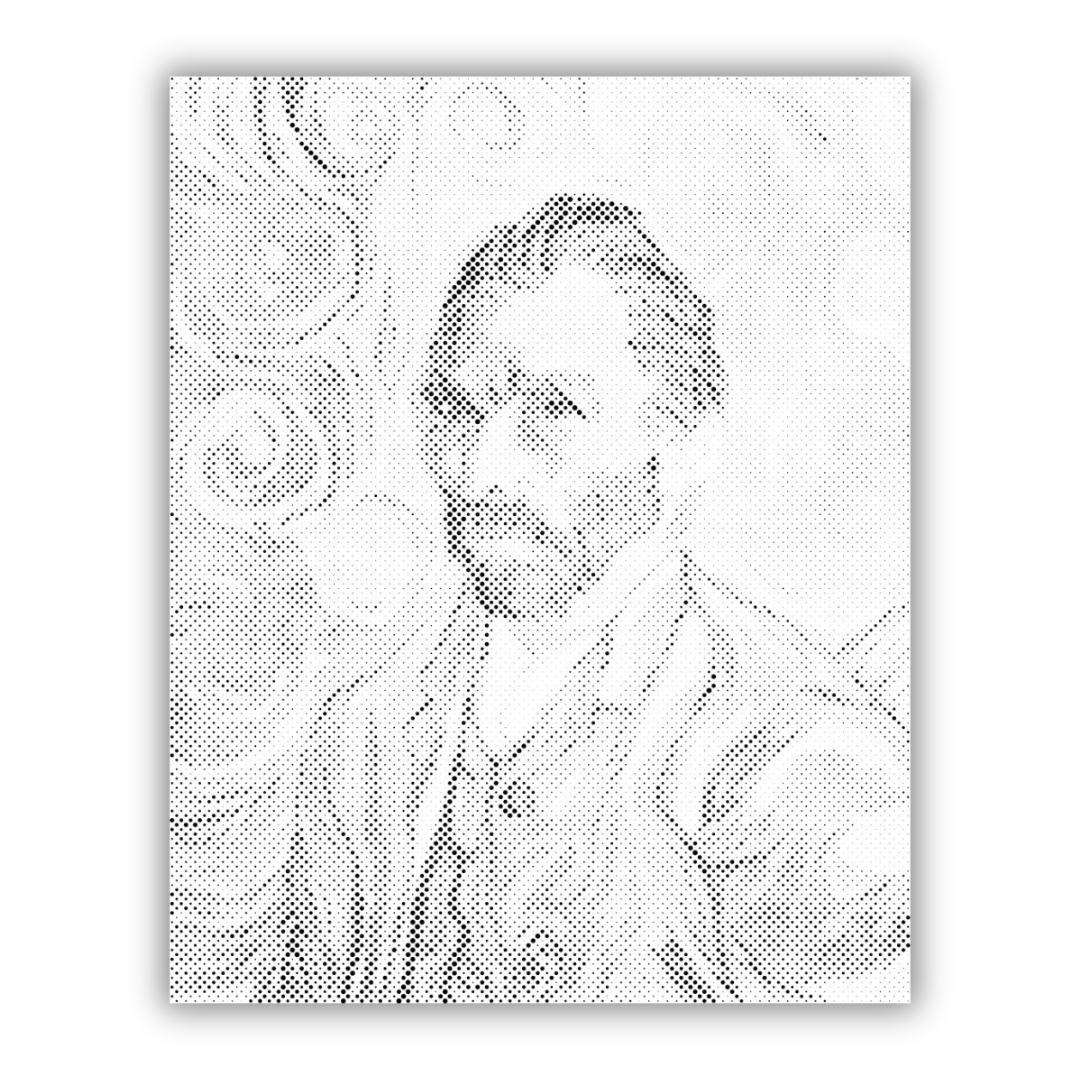 Selbstporträt Van Gogh | Peinture par Points Artisanale Kit Complet en œuvre de peinture par points terminée