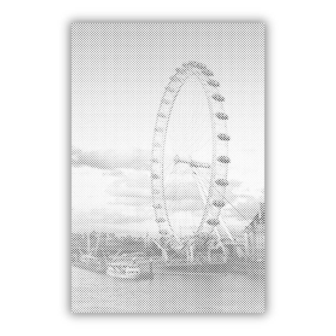 London Eye | Peinture par Points Artisanale Kit Complet en œuvre de peinture par points terminée
