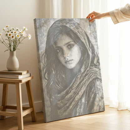 Female Portrait Black and White | Dot Painting Kit
