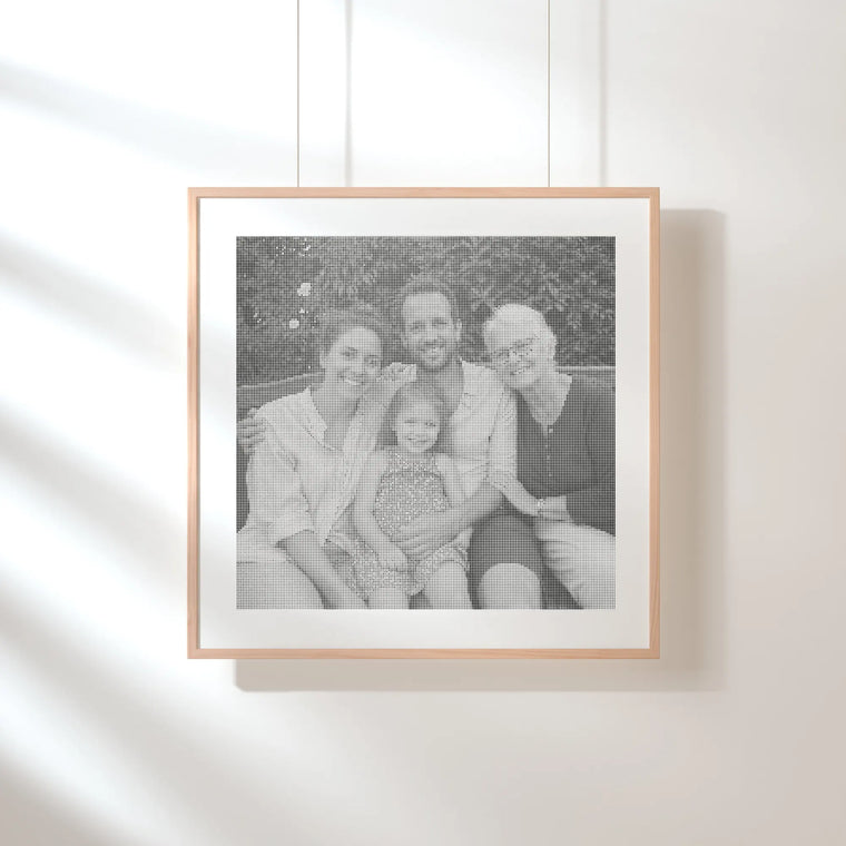 Votre photo en peinture par points carrée • Peinture par points